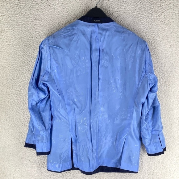 Sam Surin Bespoke Sport Coat 2-Button 44 Blue Pinstripe Surgeon Vented Super 150 - Picture 7 of 16